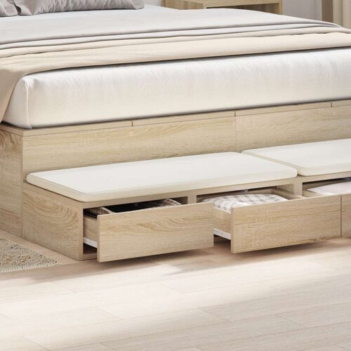  Ladice za krevet Sonoma hrast 135x36 5x16 5 cm - proizvedeno od drvenih vlakana Slike