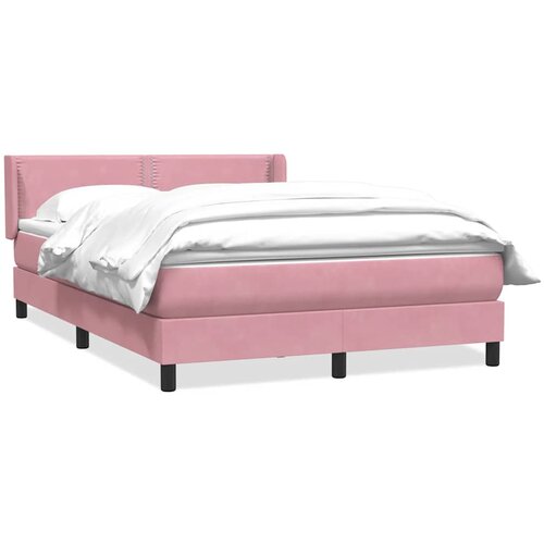 vidaXL Box spring postelja z vzmetnico roza 160x210 cm žamet, (21791698) Cene