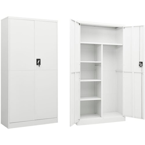 vidaXL Omara s ključavnico bela 90x40x180 cm jeklo Cene
