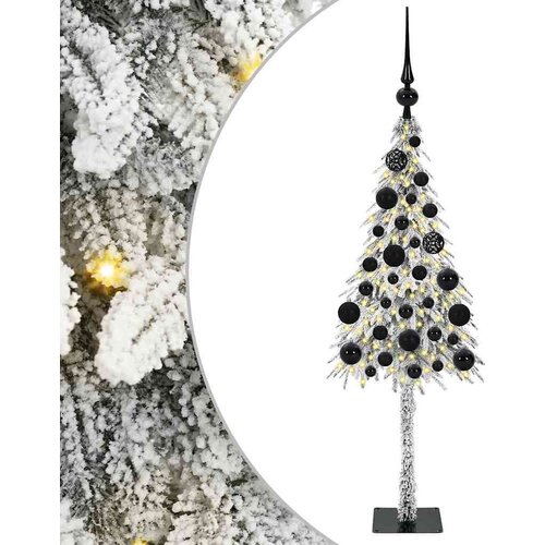 VidaXL Božićno drvce s 150 LED svjetlima Bijelo 120 cm PE i čelik Slike