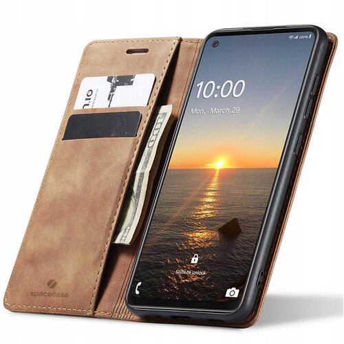 Spacecase ETUI WALLET GALAXY A21S USNJE SVETLO RJAV, (21964144) Cene
