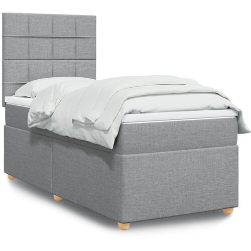 The Living Store Box spring postelja z vzmetnico svetlo siva 90x190 cm blago - Box Spring Postelja, (21428303) Cene