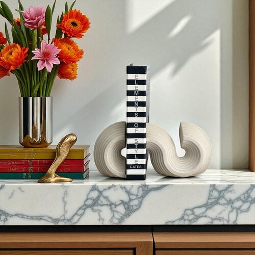 Aberto Design Držač za knjige Lago, 25x6x14 cm, Krem Cene