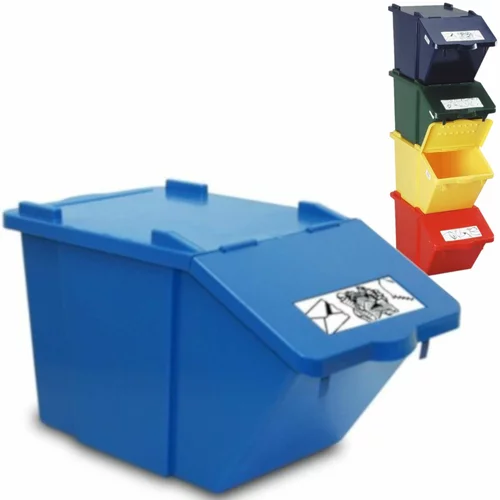 MEVA Dvonadstropna posoda za ločevanje odpadkov - modra, 45L, (21099080)
