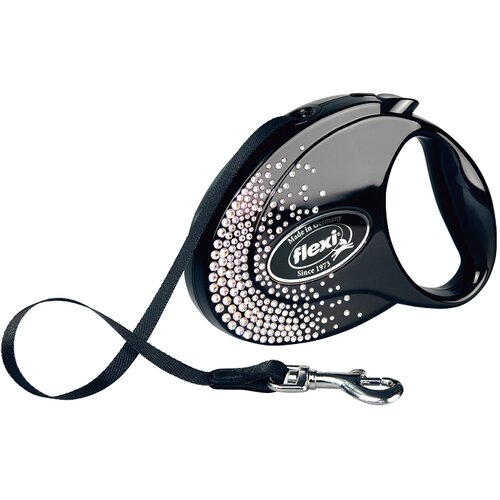 Flexi Glam Splash Crystal M traka 5 m crna Cijene