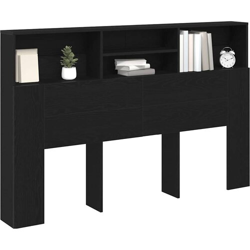  Glava kreveta s ormarićem Zidne Crni hrast 160 x 19 x 103,5 cm Slike