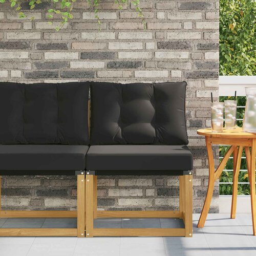  Srednja sofa za van Masivno bagremovo drvo, Tekstilen Bijela Cijene