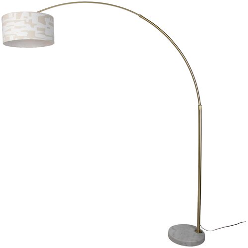 QAZQA Vloerlamp messing met wit en beige gestreepte kap 50cm - XXL Cene