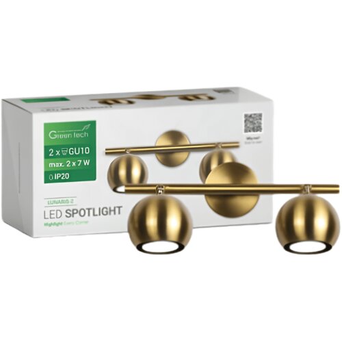 Greentech SPOT LAMPA 2XGU10 LUNARIS ZLATNA Slike