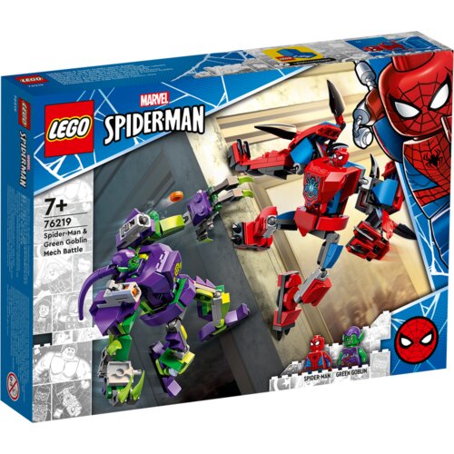 Lego Marvel 76219 Spopad robotskih oklepov Spider-Mana in Zelenega goblina Slike