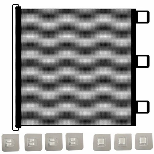 INF Samodejna zvlečna mrežasta pregrada, teleskopska, za mačke Black L, (5000240243) Slike