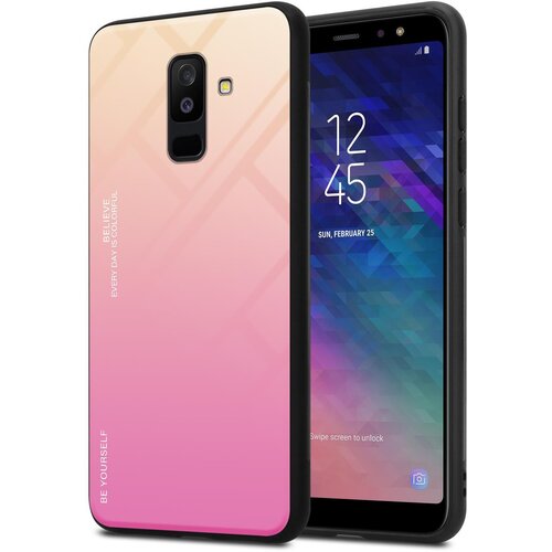 Cadorabo Ohi&scaron;je, združljiv s Samsungom v rumeni - roza - dvobarvni za&scaron;čitni pokrov iz silikona TPU in hrbta iz kaljenega stekla, (20570591) Cene