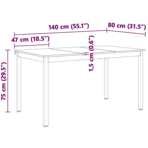  Stol za objedovanje Prirodna 140 x 80 x 75 cm Slike