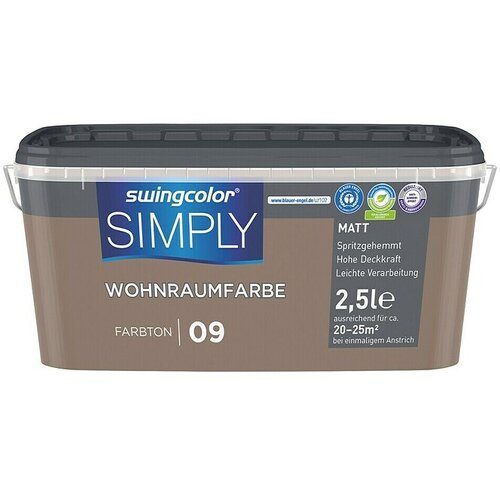 SWINGCOLOR Stenska barva Simply (Rjava - št. 9, Mat, 2,5 l) Cene