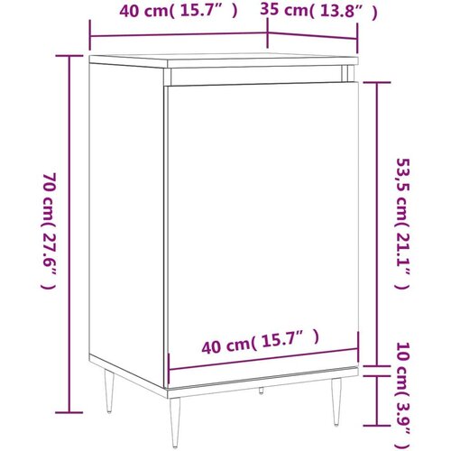 VidaXL Komoda boja dimljenog hrasta 40 x 35 x 70 cm konstruirano drvo Slike