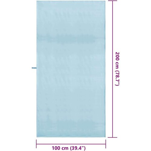 VidaXL Sportski Ručnici 2 pcs Plava 200 x 100 cm Poliester i poliamid Slike