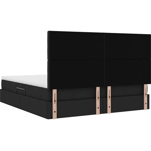  Krevet s od storage s madracem Crna 160 x 200 cm Lažna koža Slike