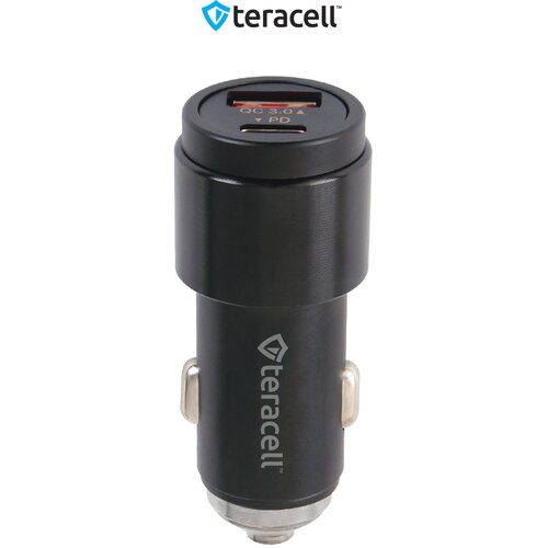 Teracell Evolution TC-11 Auto-punjač PD 22.5W + USB QC3.0 20W, 45W total, Sa lightning kablom, Crni Cene