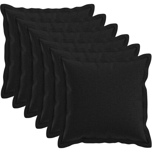  Presvlaka za jastuk 6 pcs HOUTEN Crna 50 x 50 cm Umjetni lan Cijene