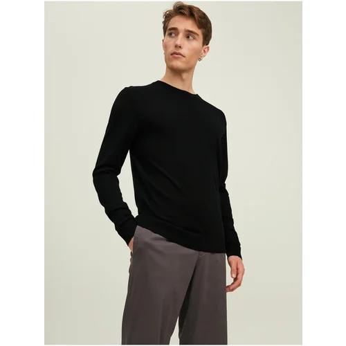 Jack & Jones Black Mens Wool Sweater Mark - Men