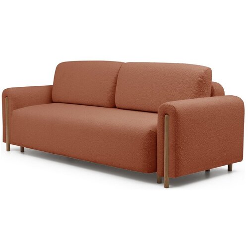 ELTAP Sklopiva/s prostorom za odlaganje sofa od boucl&amp;eacute; tkanine boja terakote 244 cm Arcadova &amp;ndash; Slike
