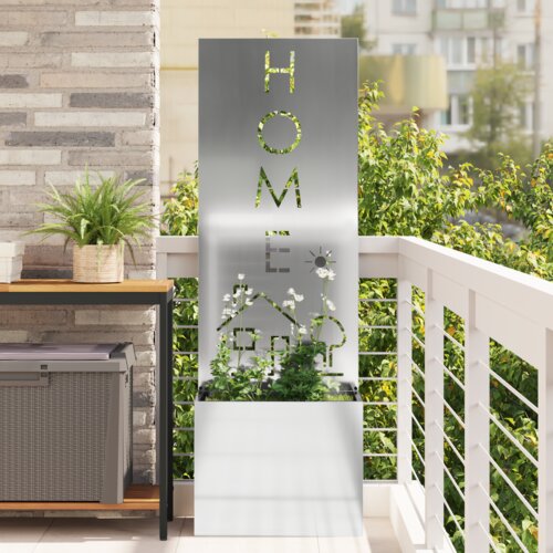 vidaXL Vrtno korito z dekorativno ploščo srebrna 50 x 140 cm Cene