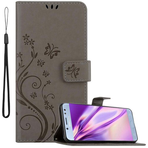 Cadorabo Samsung Galaxy J5 2017 v klasična črna - ovitek v cvetličnem dizajnu z magnetnim zapiranjem, stoječo funkcijo in režami za kartice, (20564365) Cene