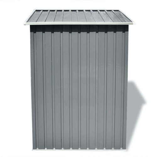 VidaXL Vrtna kućica za pohranu siva metalna 204 x 132 x 186 cm Slike