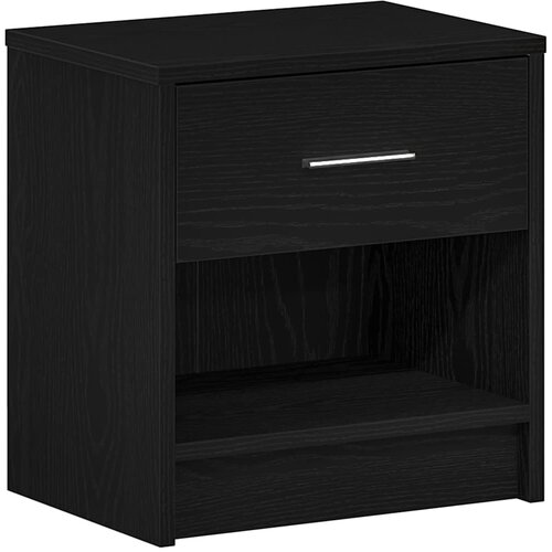 Noćni ormarić s ladicom crni 39x28x41 cm Slike
