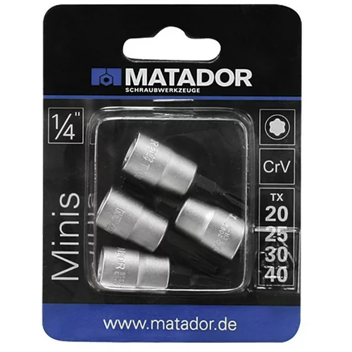 Matador Set nastavkov za nasadne ključe (TX 20-25-30-40 x 32mm, 1/4")