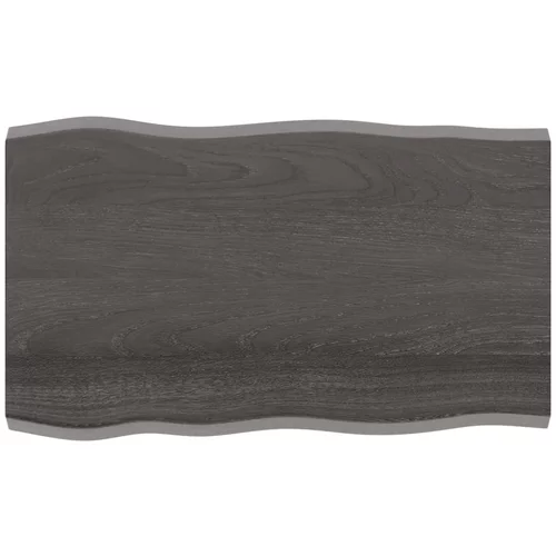 vidaXL Mizna plošča temno siva 100x60x4 cm obdelana trdna hrastovina