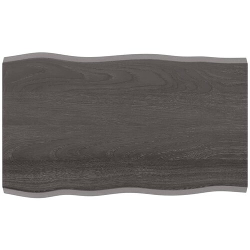 VidaXL Stolna ploča tamnosiva 100x60x4 cm obrađena masivna hrastovina Slike