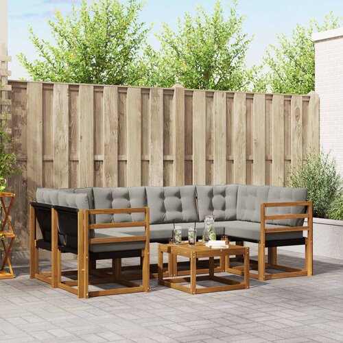  Set vanjskih sofa 7 kom. Prirodna i svijetlo siva Cijene