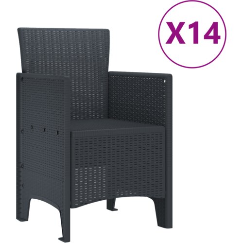  15-dijelni set za jelo u vrtu Antracit Poliratan Slike