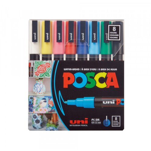  Marker Uni SET PC-3M POSCA /0.9-1 3mm 8 KOM osnovne boje Cene
