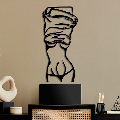 Wallity Zidna dekoracija Žena koja se svlači, 33x70cm, Crna Cene