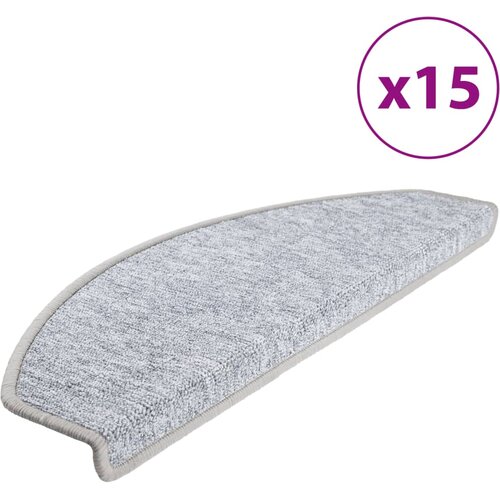  Otirači za stepenice 15 kom svijetlosivi 65 x 24 x 4 cm Slike