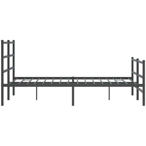 VidaXL Metalni okvir kreveta s uzglavljem i podnožjem crni 135x190 cm Slike