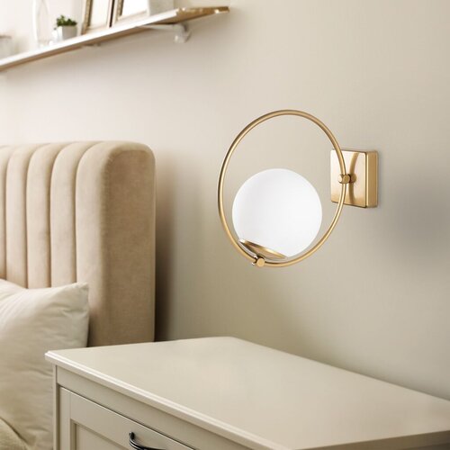 Opviq zidna lampa Dolunay-3912, 15x31x28cm, IP20, Zlatno-bela boje Slike