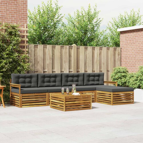  Set vanjskih sofa 6 kom. Prirodna i antracit Cene
