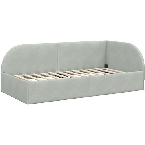 VidaXL Kutni okvir kreveta Svijetlo siva 100 cm x 200 cm tkanina Slike