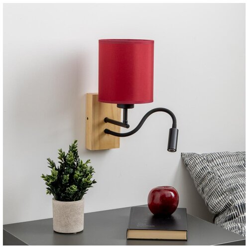  Brilagi-LED zidna lampa NUBILA WOOD 1xE27/25W/230V+LED/3W hrast/pompejska crvena Cene