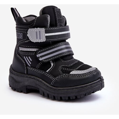 Big Star Children's Padded Snow Boots With Laces Black Cene