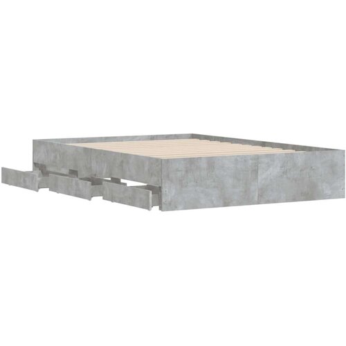 vidaXL Posteljni okvir s predali betonsko siv 120x190cm inženirski les, (20954449) Cene