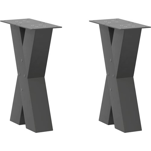 VidaXL Noge za stolić u obliku slova X 2 kom antracit 28x(42-43) cm Slike