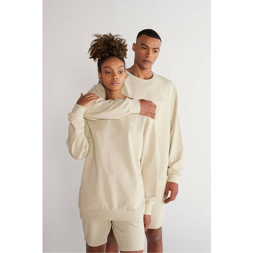 AC&Co / Altınyıldız Classics Unisex Beige Standard Fit Regular Fit Cotton Flexible Knitted Shorts with Pocket Slike