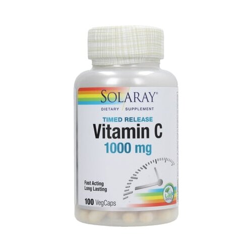 Solaray vitamin C 1000mg Timed Release - 100 veg. kapsul Slike