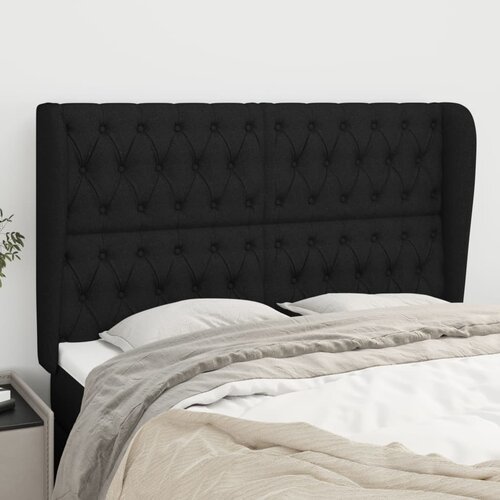 vidaXL Uzglavlje s ušima crni 163x23x118/128 cm od tkanine Cijene