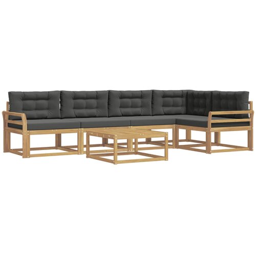  Set vanjskih sofa 6 kom. Bijela i antracit Poliester Slike