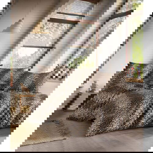  leopard brownbeige double quilt cover set (de) Cene